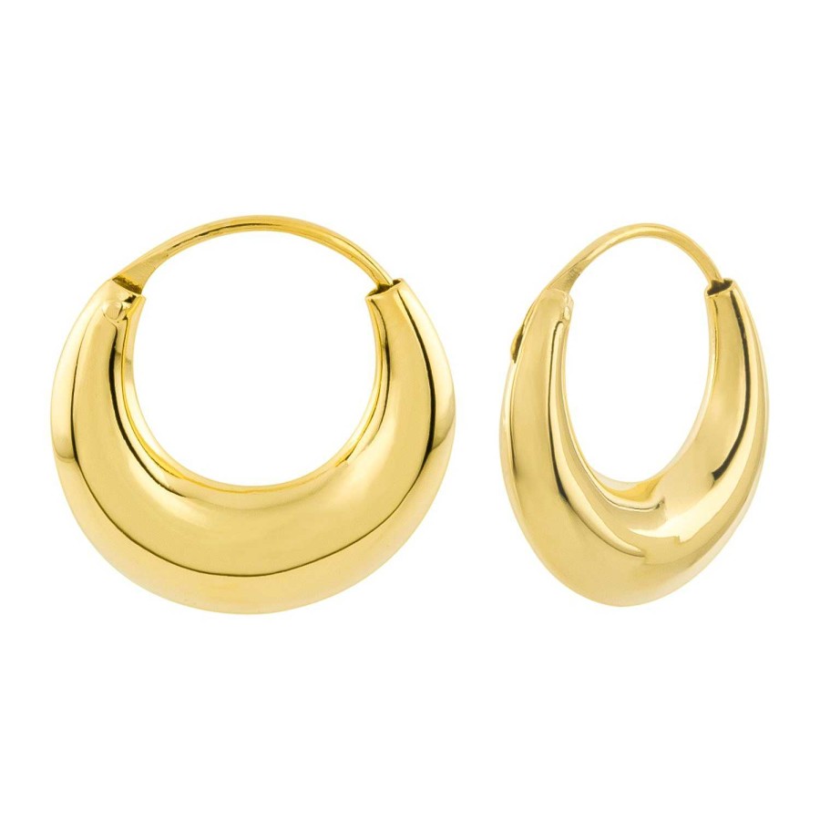 Oorbellen WeLoveSilver | Gold Plated Oorringen, 18 Mm, 4 Mm Dik