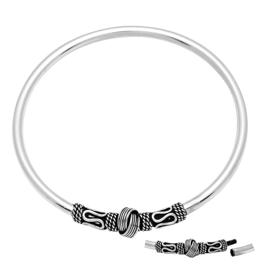 Armbanden WeLoveSilver | Zilveren Armband, Bangle In Bali Stijl Met Knoop