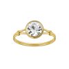 Ringen WeLoveSilver | Gold Plated Ring Met Kleurloze Kristal