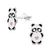 Kids Collectie WeLoveSilver | Zilveren Oorstekers, Panda Met Roze Hart