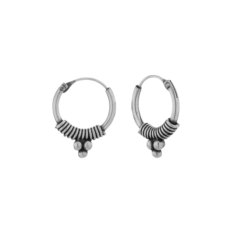 Oorbellen WeLoveSilver | Zilveren Bali Hoops, Druppels, 12 Mm