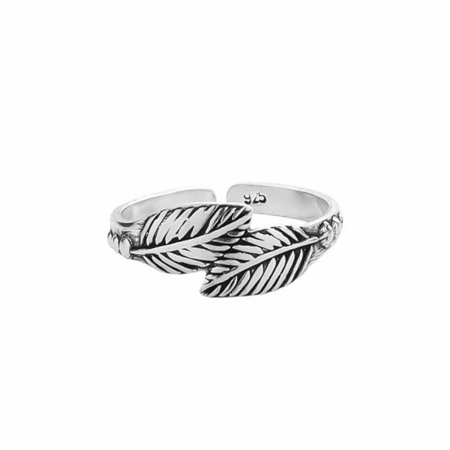 Ringen WeLoveSilver | Zilveren Teenring, Geveerde Blaadjes