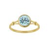 Ringen WeLoveSilver | Gold Plated Ring Met Aqua Kristal