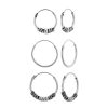 Oorbellen WeLoveSilver | Oorbellen Set, Bali Hoops Met Kringeltjes En Bolletjes En Basic Oorringen