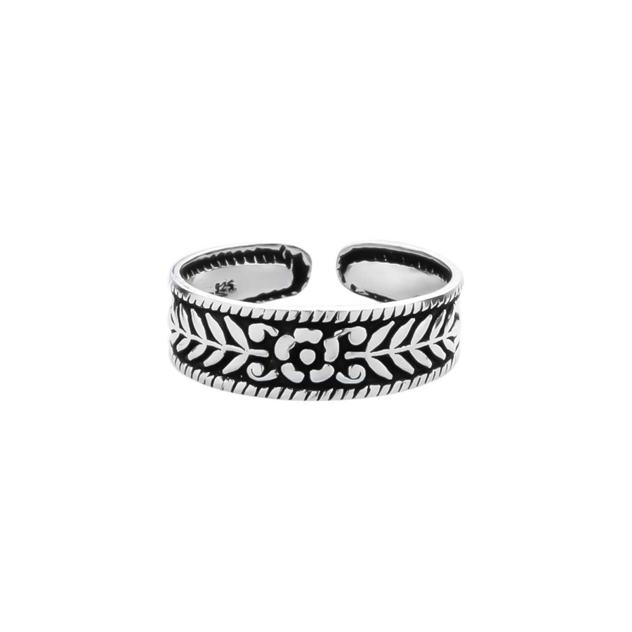 Ringen WeLoveSilver | Zilveren Teenring, Bloem Met Bladeren