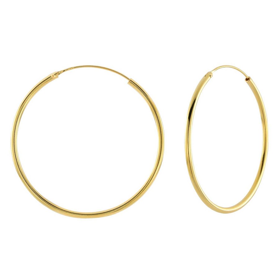 Oorbellen WeLoveSilver | Gold Plated Oorringen, 45 Mm, 2 Mm Dik