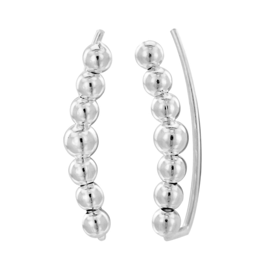 Oorbellen WeLoveSilver | Zilveren Ear Climber, Bolletjes