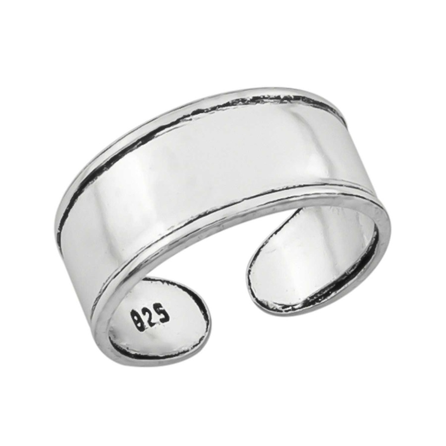 Ringen WeLoveSilver | Zilveren Teenring, Dikke Band Met Geoxideerde Lijn