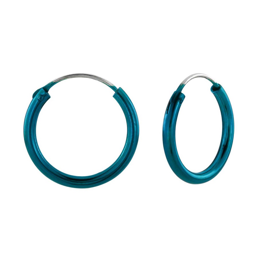 Oorbellen WeLoveSilver | Zilveren Oorringen, 18 Mm, 2 Mm Dik, Blauw