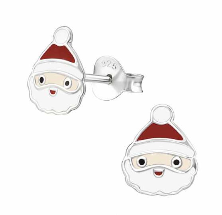 Kids Collectie WeLoveSilver | Zilveren Oorstekers, Hoofd Van Kerstman