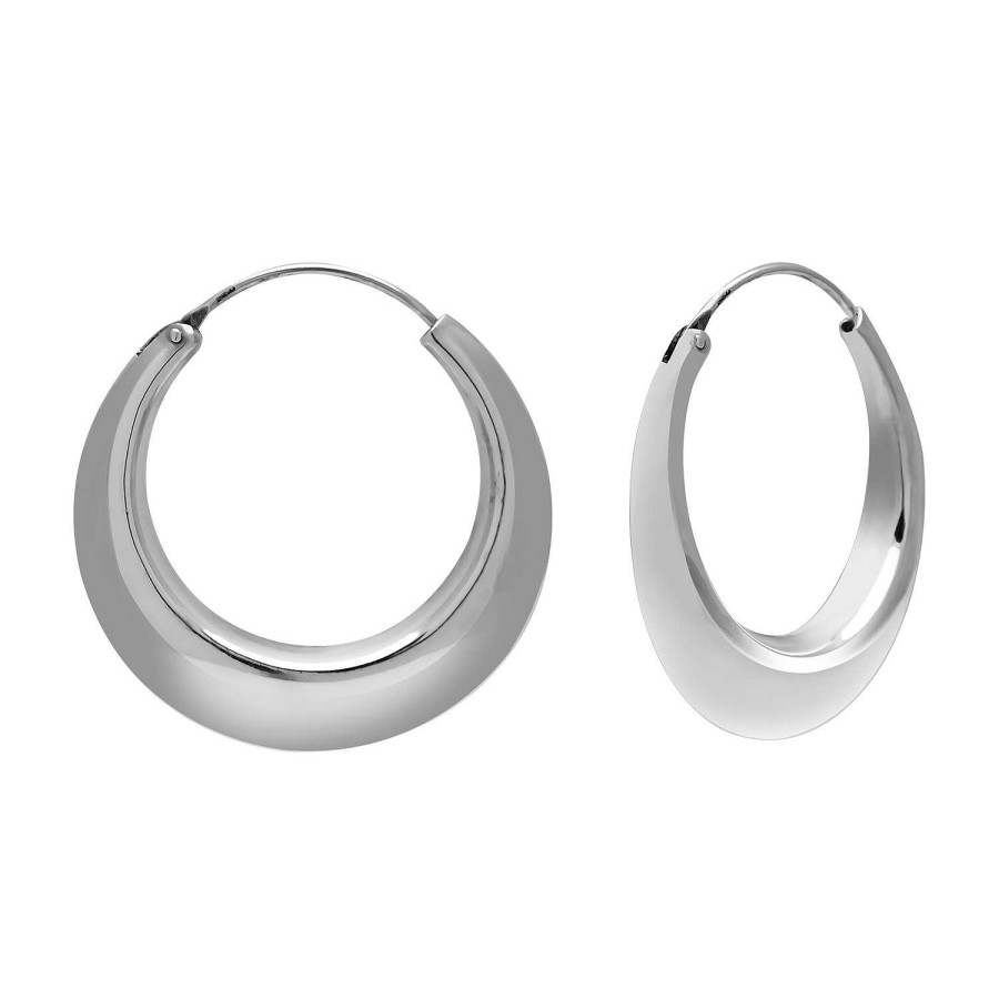 Oorbellen WeLoveSilver | Zilveren Oorringen, Hoops Met Bredere Onderkant