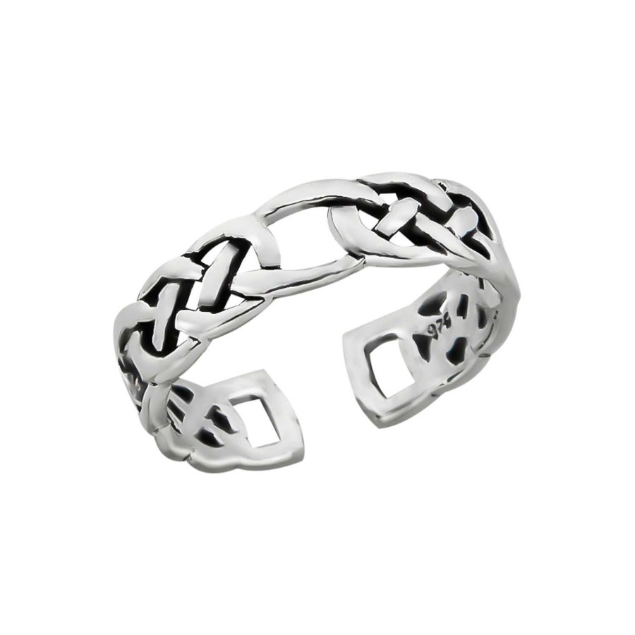 Ringen WeLoveSilver | Zilveren Teenring, Opengewerkt Met Gevlochten Patroon En Opening