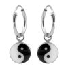 Kids Collectie WeLoveSilver | Zilveren Oorringen Met Hanger, Yin En Yang