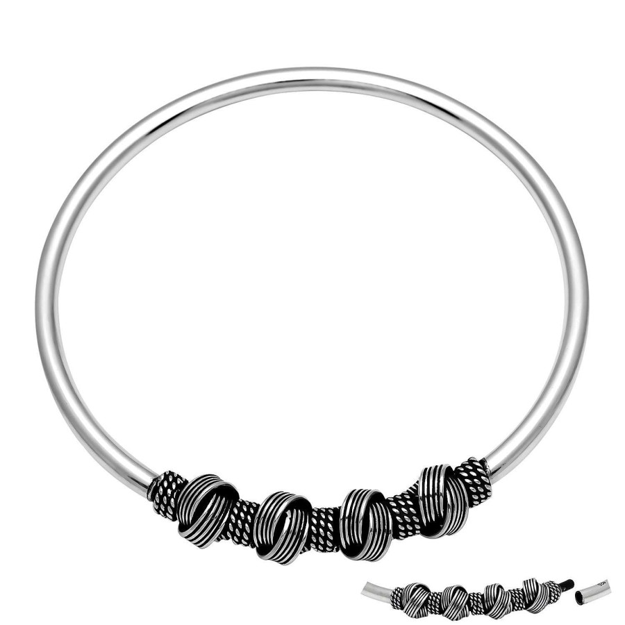 Armbanden WeLoveSilver | Zilveren Armband, Bangle In Bali Stijl Met Meerdere Knopen