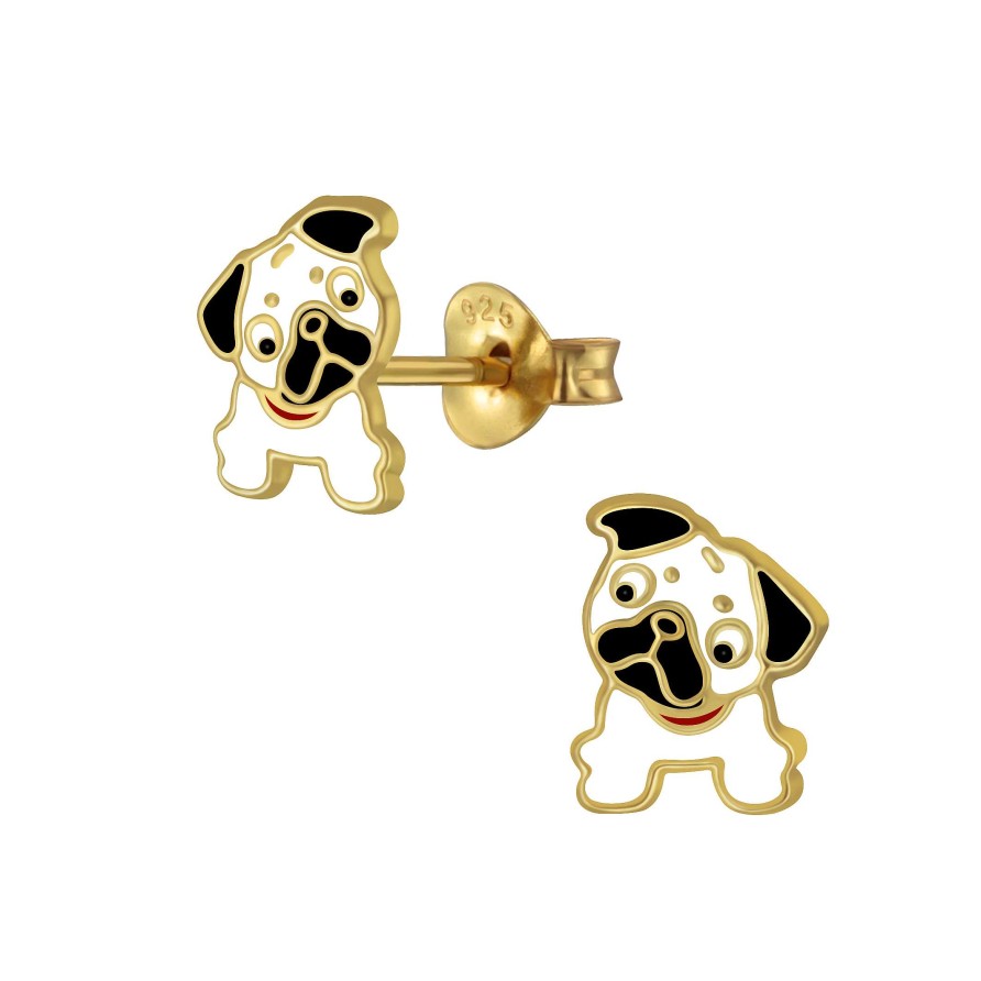 Kids Collectie WeLoveSilver | Gold Plated Oorstekers, Hondje