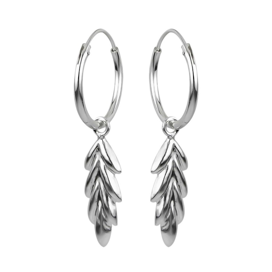 Oorbellen WeLoveSilver | Zilveren Oorringen Met Hanger, Veer