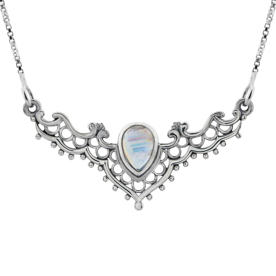 Kettingen WeLoveSilver | Zilveren Ketting, Maansteen Met Sierlijke Bewerkingen