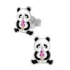 Kids Collectie WeLoveSilver | Zilveren Oorstekers, Panda Met Ijsje