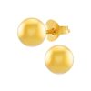 Oorbellen WeLoveSilver | Gold Plated Oorstekers, Gladde Bol