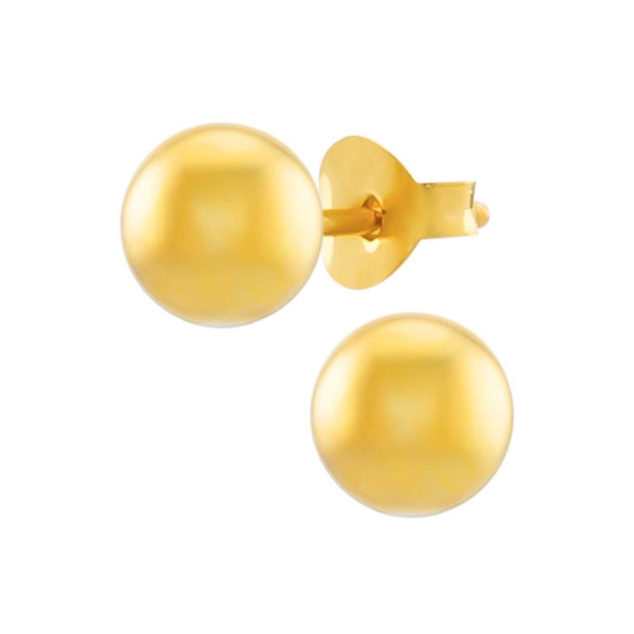 Oorbellen WeLoveSilver | Gold Plated Oorstekers, Gladde Bol