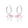 Kids Collectie WeLoveSilver | Oorringen Met Hanger, Eenhoorn Met Roze Manen En Staart