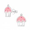 Kids Collectie WeLoveSilver | Zilveren Oorstekers, Roze Cupcake Met Kristal