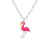 Kids Collectie WeLoveSilver | Zilveren Ketting Met Flamingo Hanger