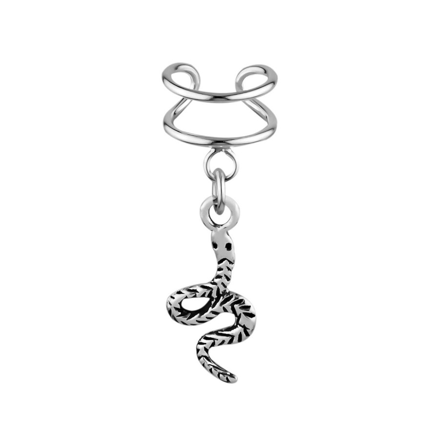 Oorbellen WeLoveSilver | Zilveren Ear Cuff Met Hanger, Slang