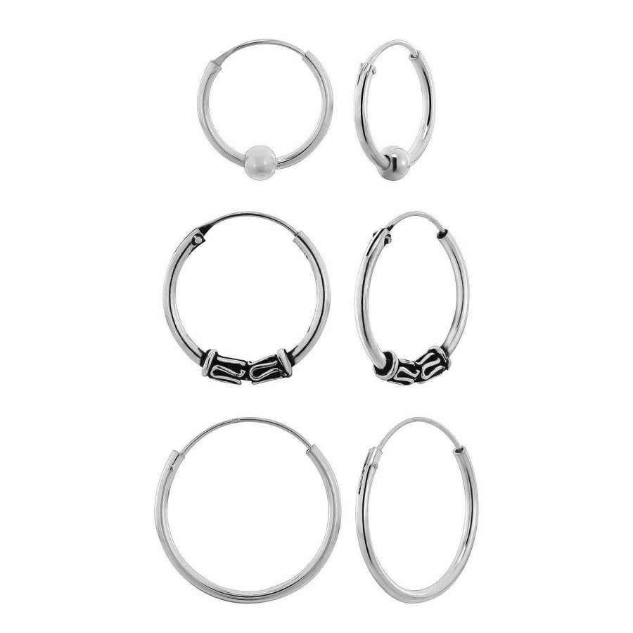 Oorbellen WeLoveSilver | Oorbellen Set, Bali Hoops Met Kringeltjes En Bolletjes En Basic Oorringen