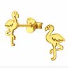 Kids Collectie WeLoveSilver | Gold Plated Oorstekers, Flamingo