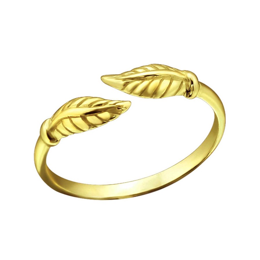 Ringen WeLoveSilver | Gold Plated Teenring, Blad