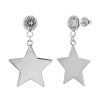 Oorbellen WeLoveSilver | Zilveren Oorstekers Met Hanger, Kristal Met Ster