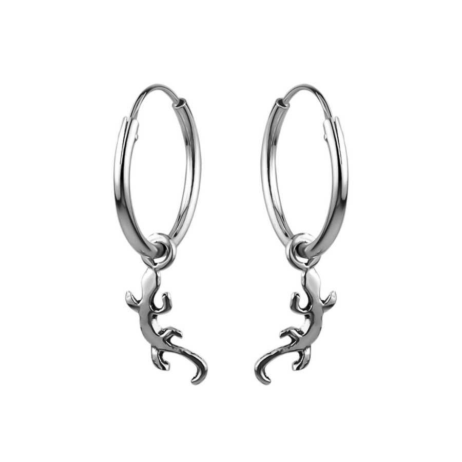 Oorbellen WeLoveSilver | Zilveren Oorringen Met Hanger, Salamander