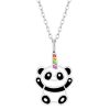 Kids Collectie WeLoveSilver | Zilveren Ketting, Panda Met Gekleurde Hoorn