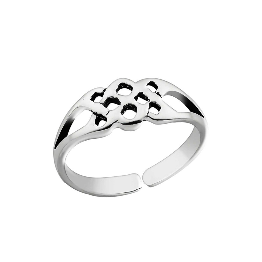 Ringen WeLoveSilver | Zilveren Teenring, Opengewerkt Gevlochten Patroon