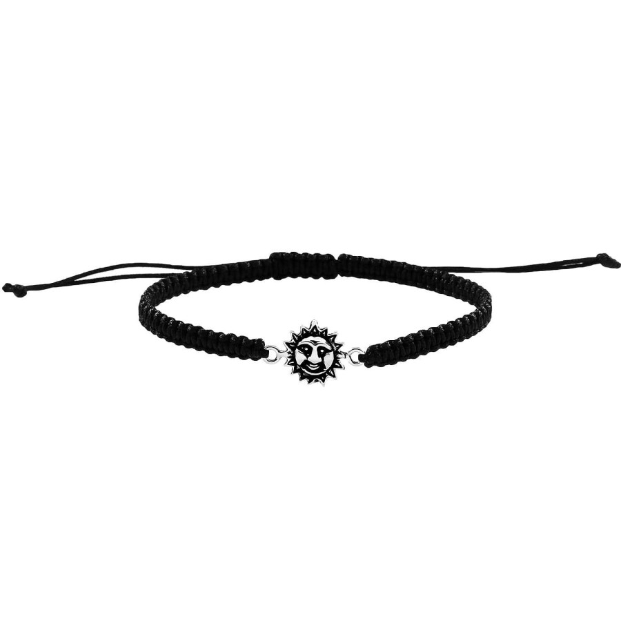 Armbanden WeLoveSilver | Katoenen Armband Met Zilveren Zon