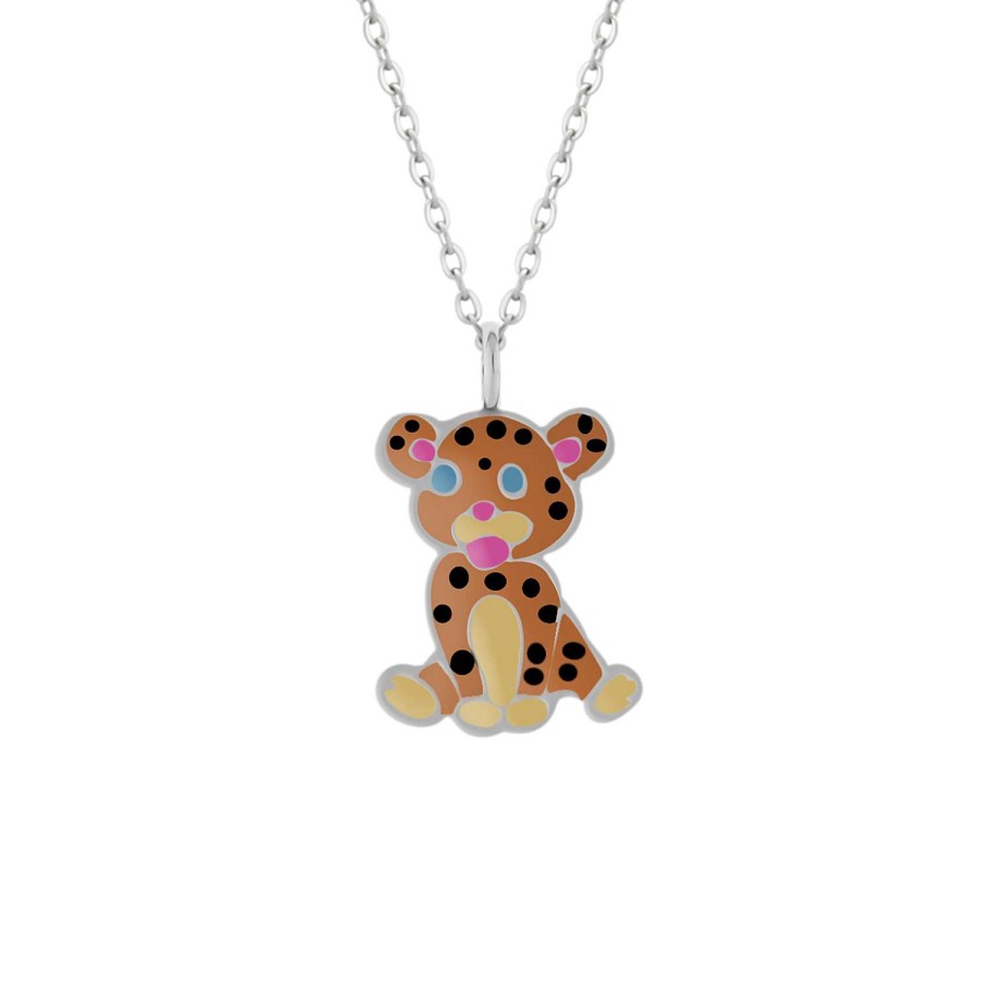 Kids Collectie WeLoveSilver | Zilveren Ketting Met Hanger, Cheeta Of Panter