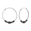 Oorbellen WeLoveSilver | Zilveren Bali Hoops, 30 Mm, Met Geoxideerde Gedraaide Banden