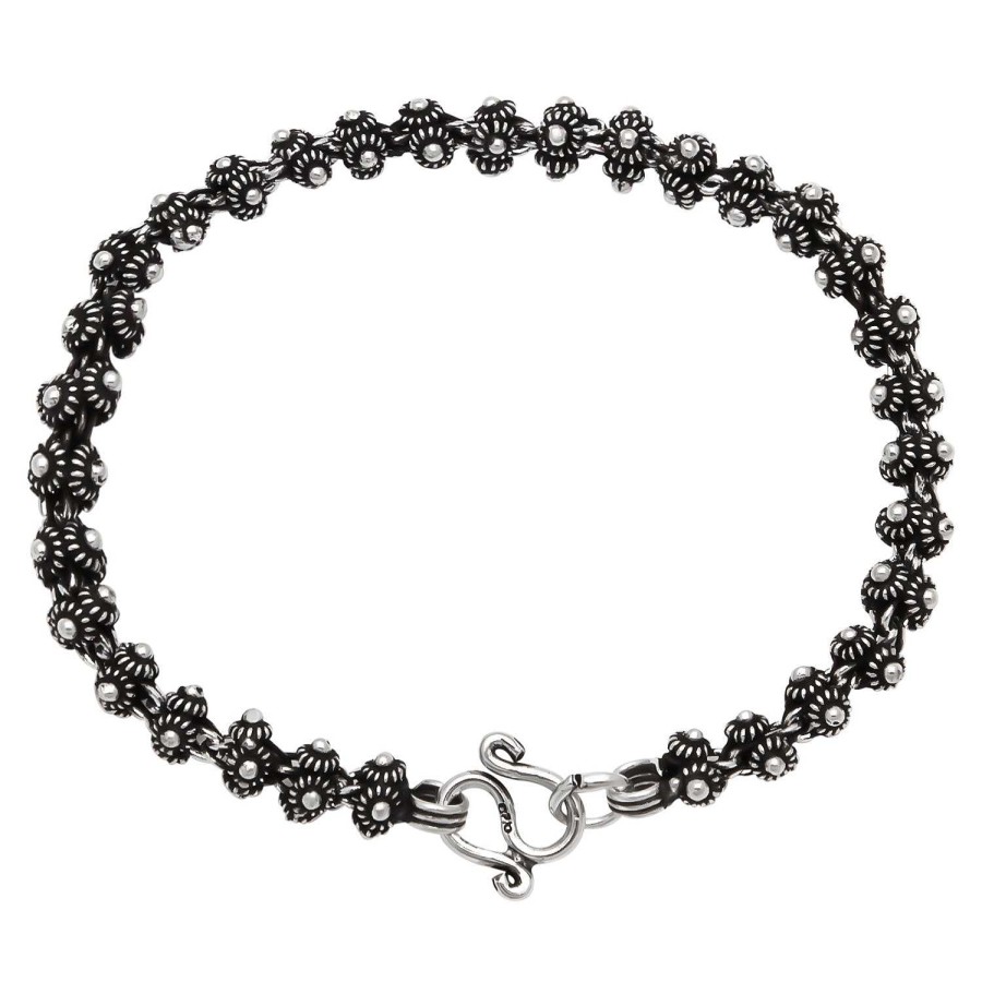 Armbanden WeLoveSilver | Zilveren Armband, Geoxideerde Bloemetjes