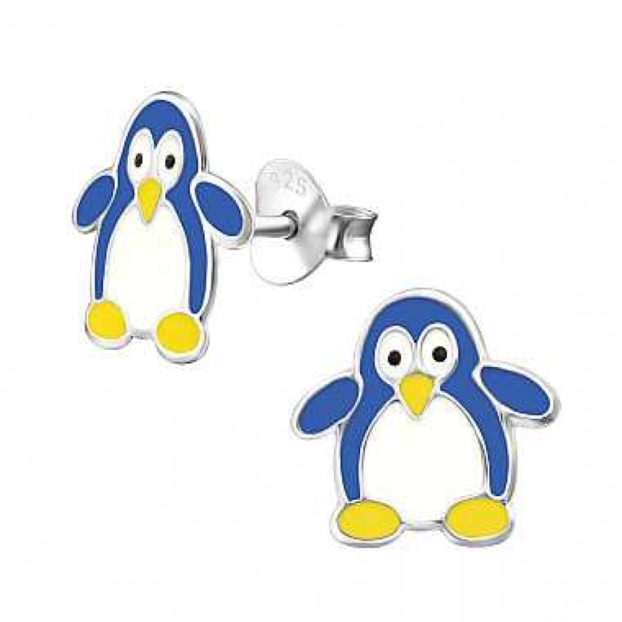 Kids Collectie WeLoveSilver | Zilveren Oorstekers, Pingu N