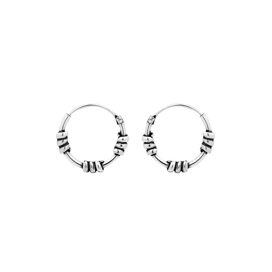 Oorbellen WeLoveSilver | Zilveren Bali Hoops 3 Spiralen, 14 Mm