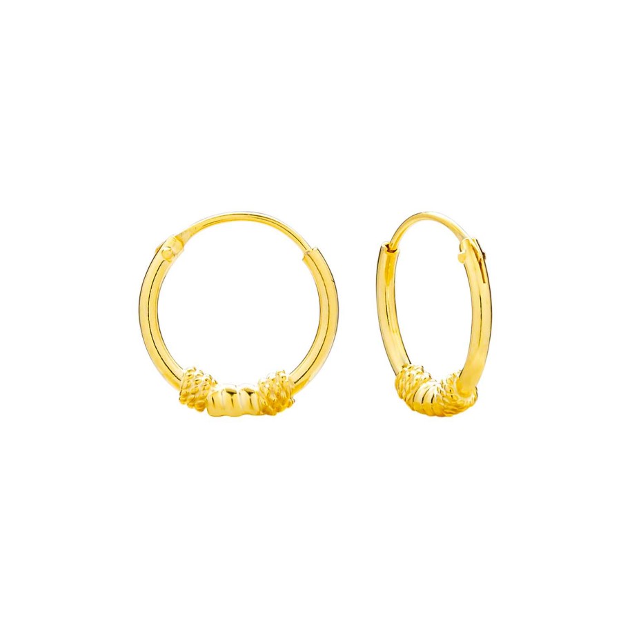 Oorbellen WeLoveSilver | Gold Plated Bali Hoops, Spiraalvormen