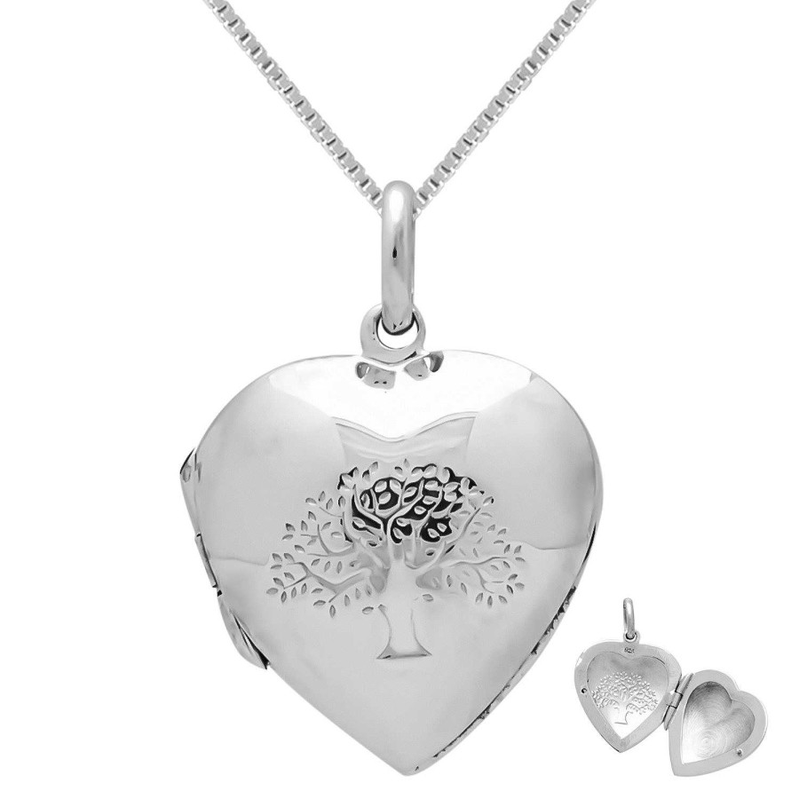 Kettingen WeLoveSilver | Zilveren Ketting, Hart Medaillon Met Tree Of Life