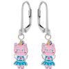 Kids Collectie WeLoveSilver | Zilveren Oorhangers, Roze Eenhoorn Kat Met Vleugels En Kristalogen