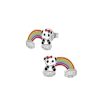 Kids Collectie WeLoveSilver | Zilveren Oorstekers, Panda Met Glitterwolken En Regenboog