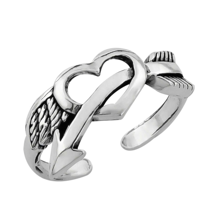 Ringen WeLoveSilver | Zilveren Teenring, Hart Met Pijl