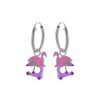 Kids Collectie WeLoveSilver | Zilveren Oorringen Met Hanger, Flamingo Op Step