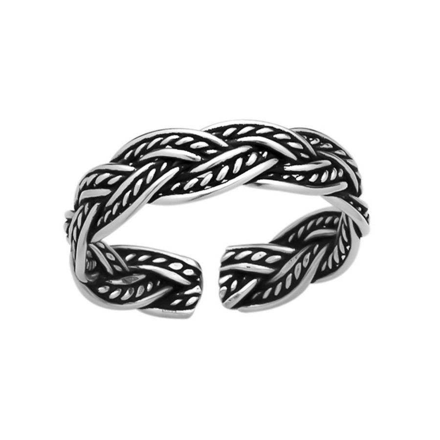 Ringen WeLoveSilver | Zilveren Teenring, Gevlochten, Geoxideerd