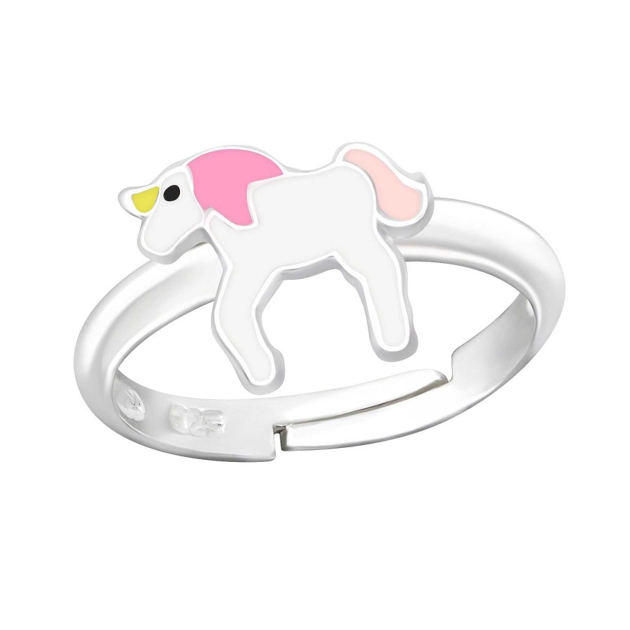 Kids Collectie WeLoveSilver | Zilveren Ring Eenhoorn Roze