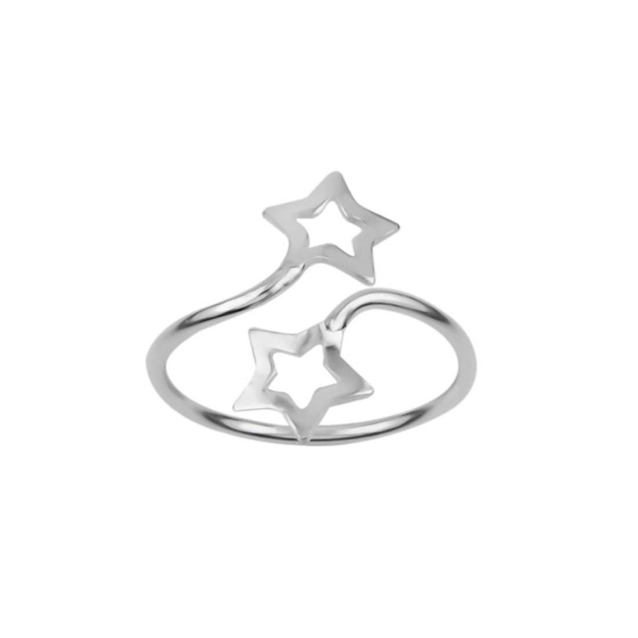 Ringen WeLoveSilver | Zilveren Teenring, Dubbele Ster